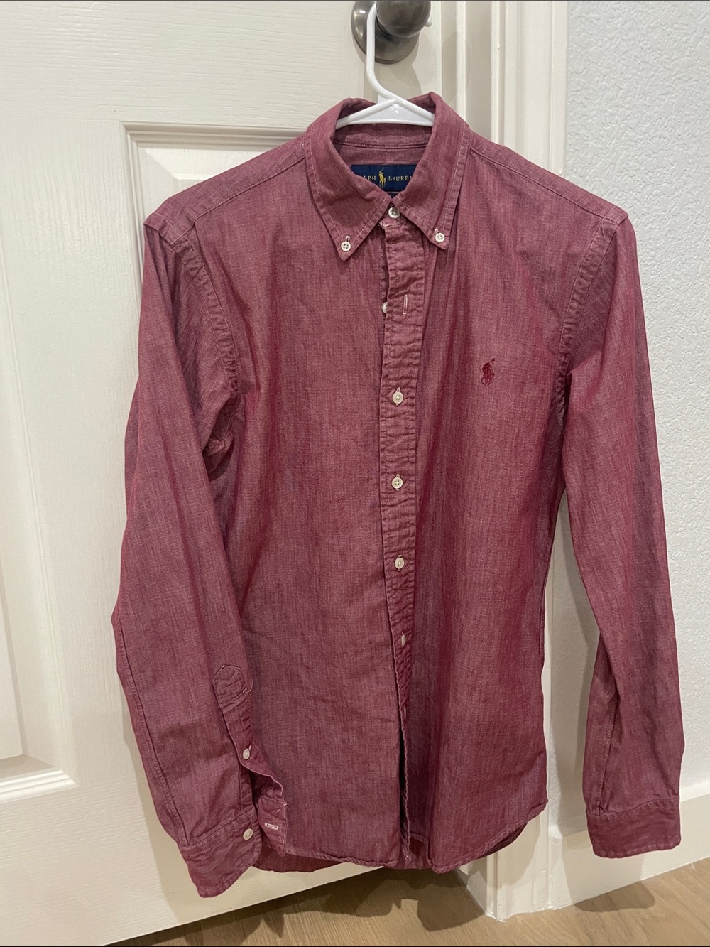Ralph Lauren Men's Long-Sleeve Button-Down Shirt in Burgundy